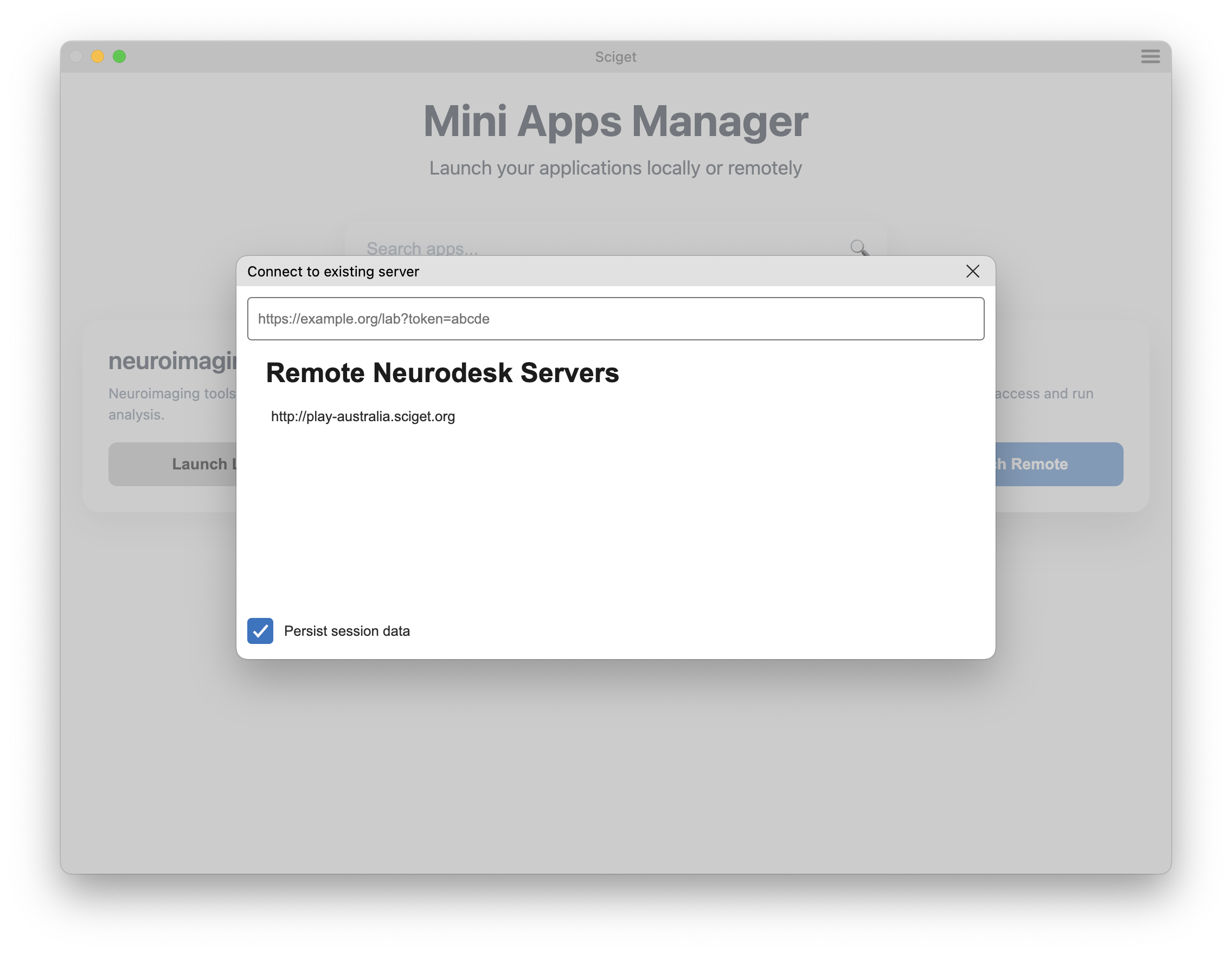 Connect to server