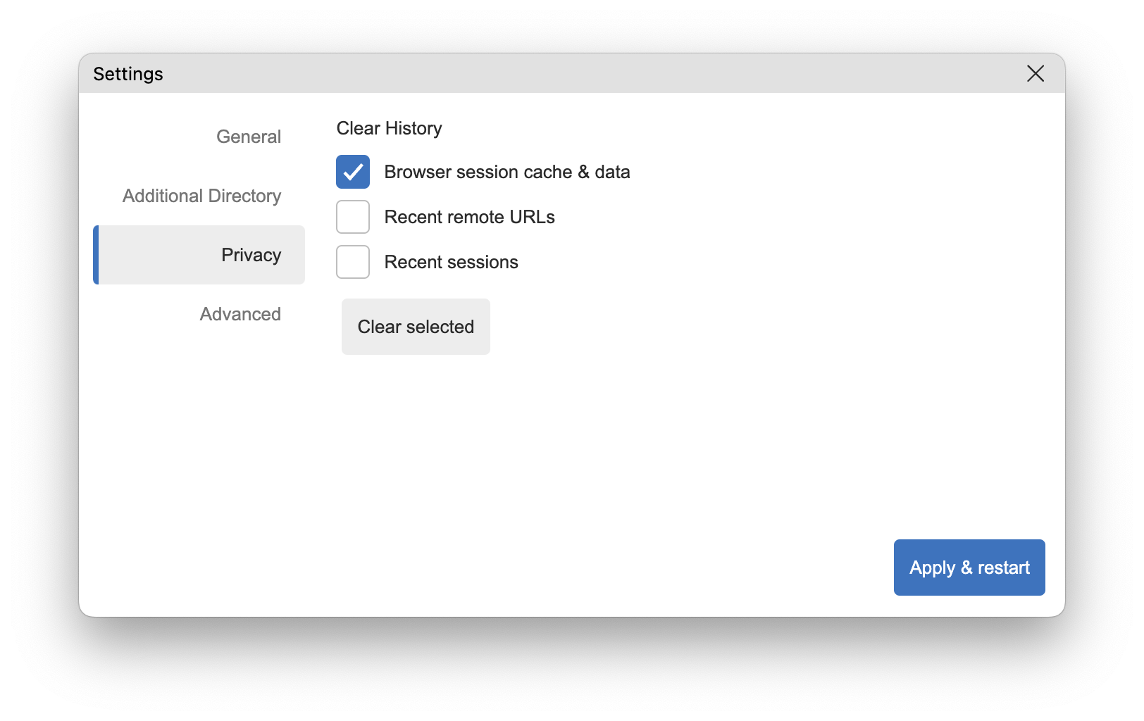 Settings privacy